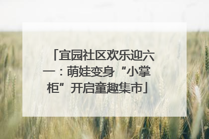 宜园社区欢乐迎六一：萌娃变身“小掌柜”开启童趣集市